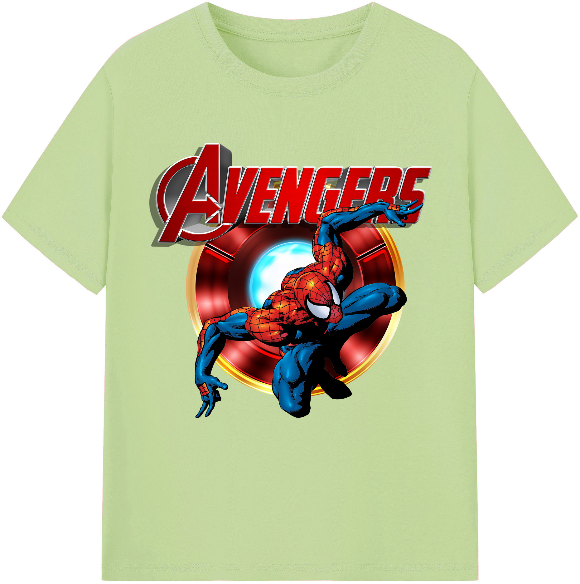 （画像用） Spider Man スパイダーマン 綿100％半袖Tシャツ（フロントプリント）